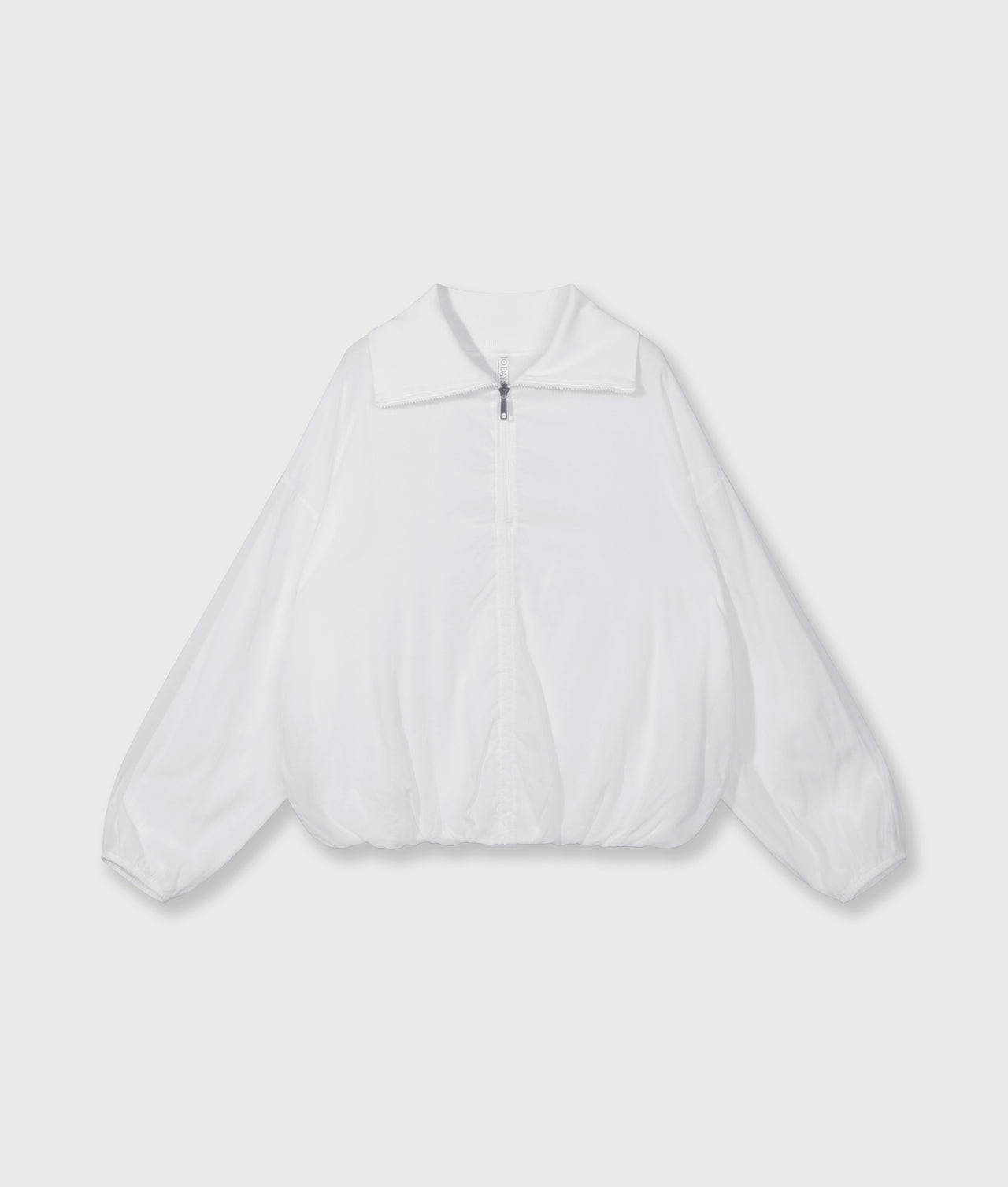 Bluse mit Zipkragen in Weiß