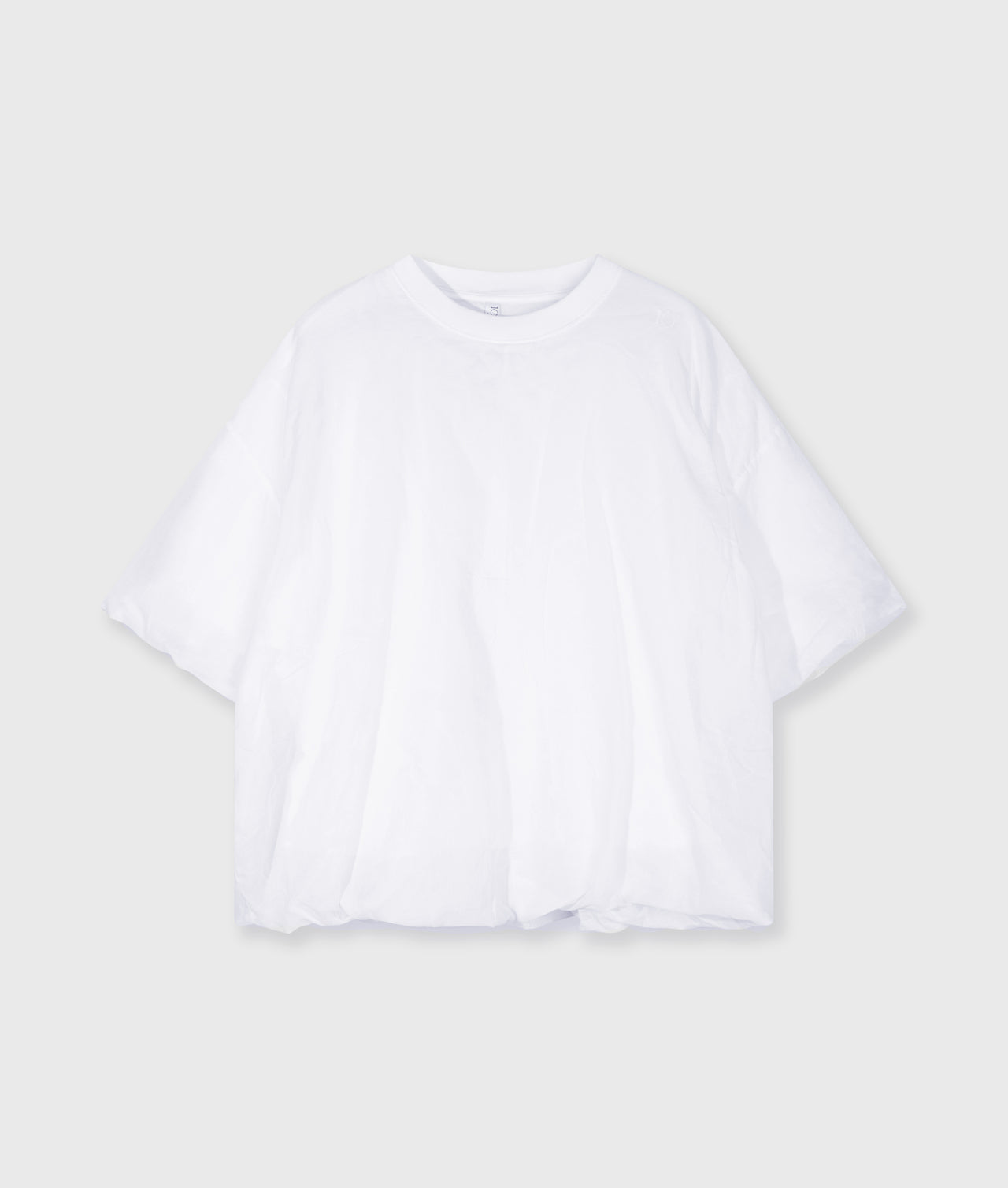 Shirt mit Raffsaum in Weiß
