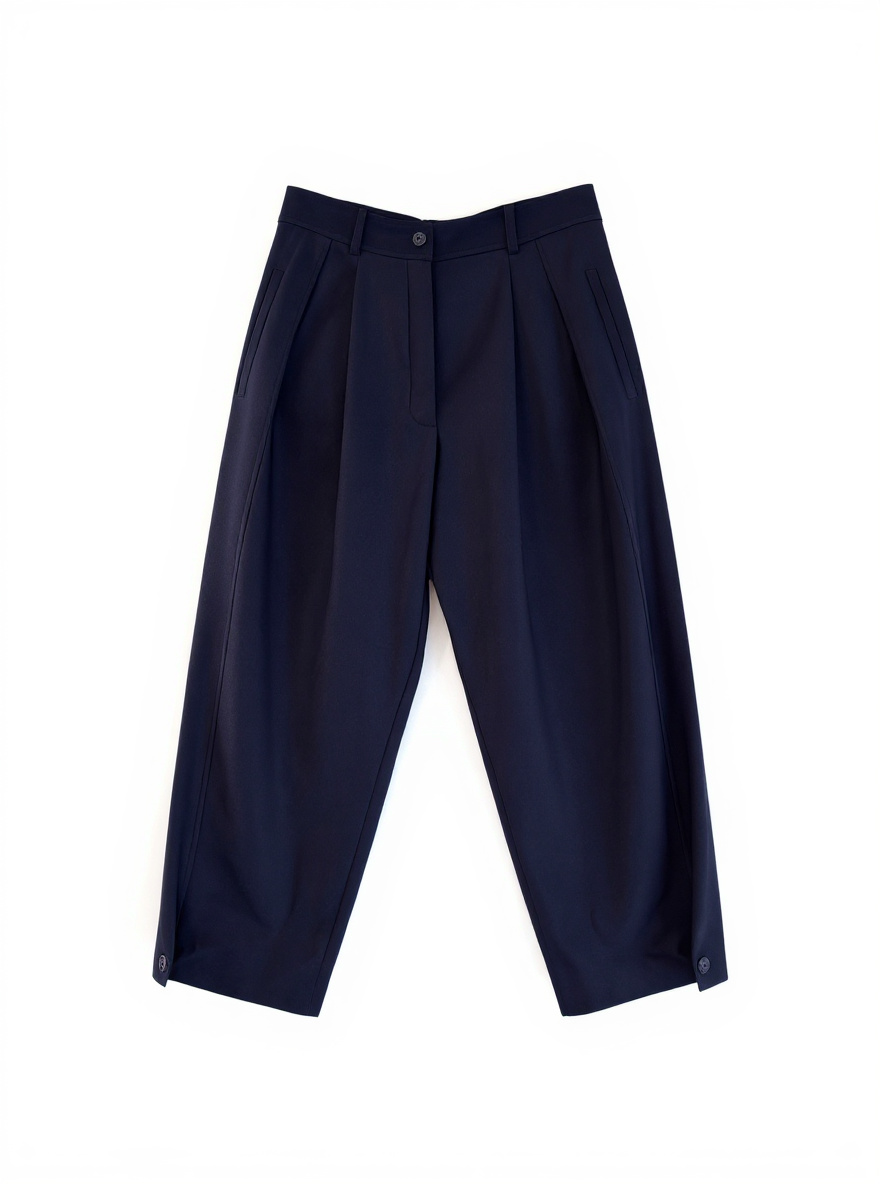 Bundfaltenhose in Marine