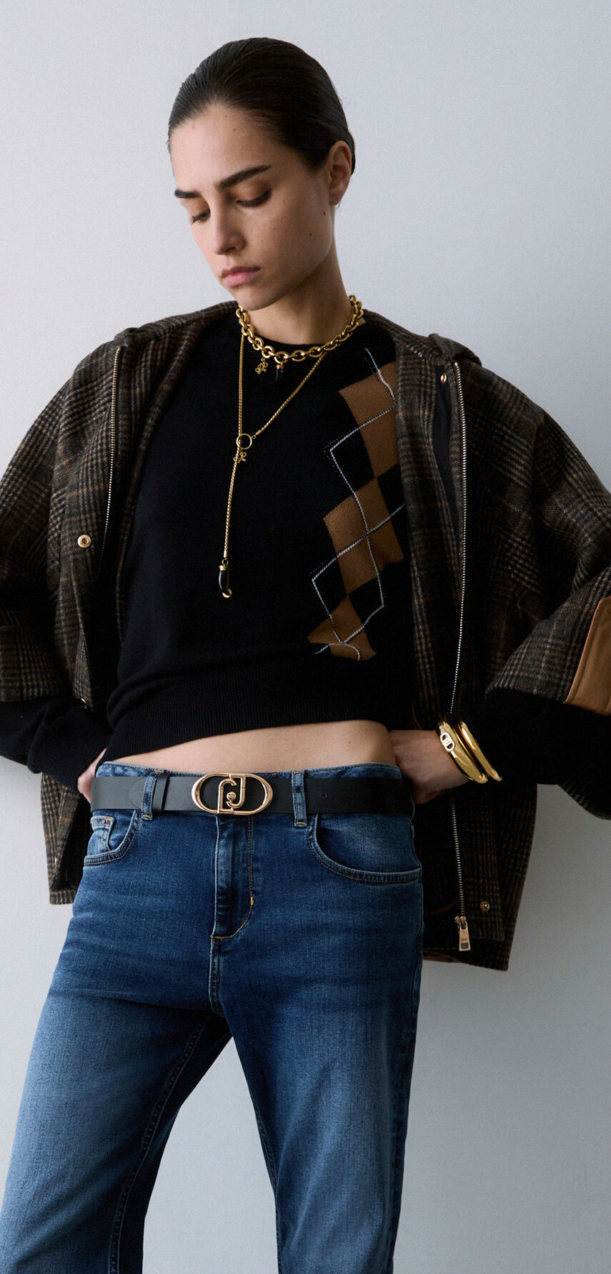 Pullover mit geometrischem Intarsienmuster – Ansicht 3
