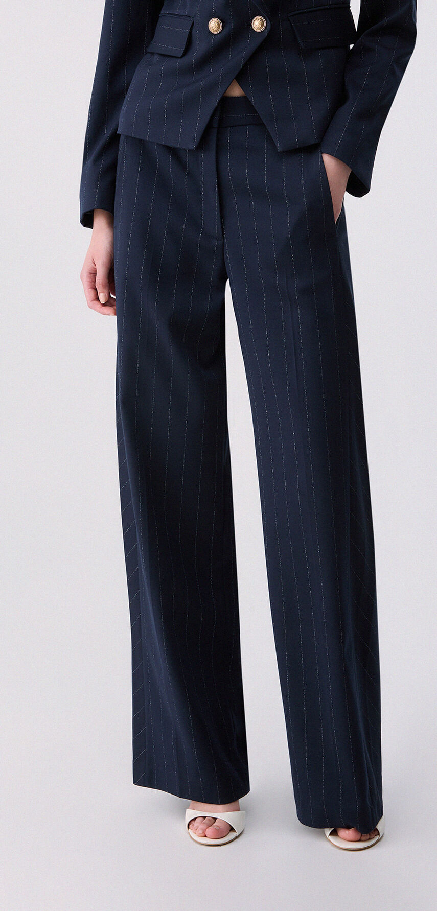 Gestreifte Straight-Hose
